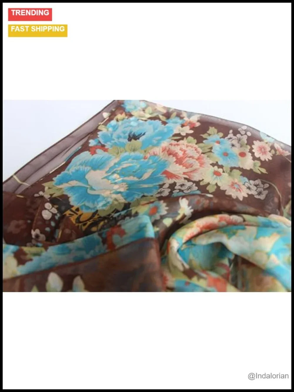 Lightweight Floral Pattern Sheer Fashion Scarf - 63